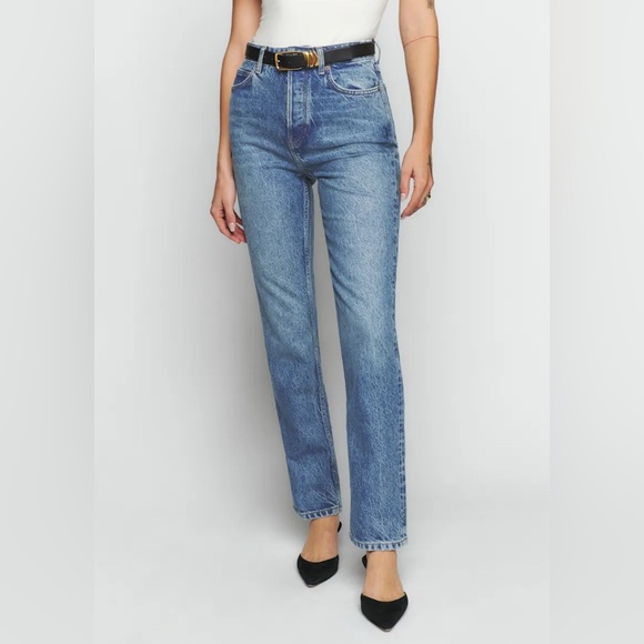 Reformation Cynthia High Rise Straight Jeans - Picture 1 of 7